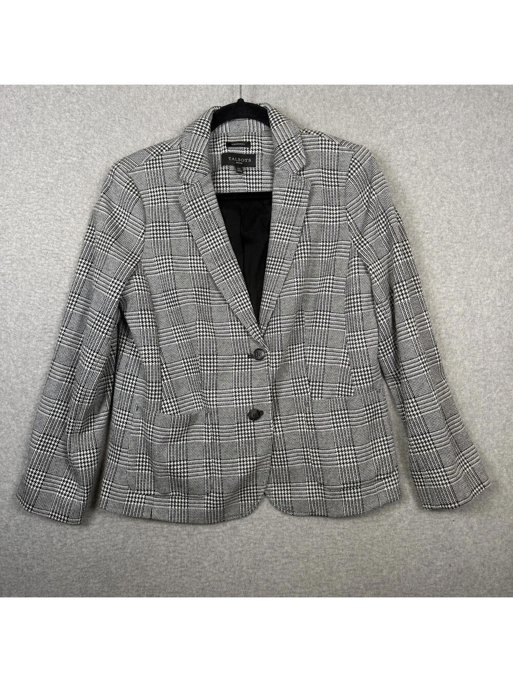 NWOT Talbots Women's Size 12P Petite Aberdeen Gray 2 Button Blazer Jacket